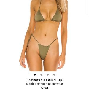 MONICA HANSEN -That 90's Vibe Bikini top and bottom in Safari Green, size small